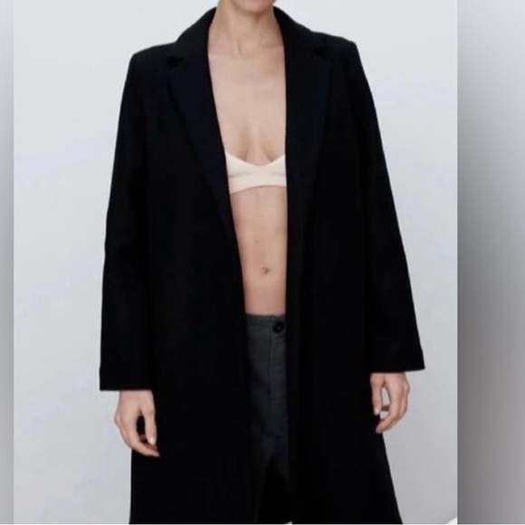 Zara Classic Black Trench Coat - Picture 3 of 6